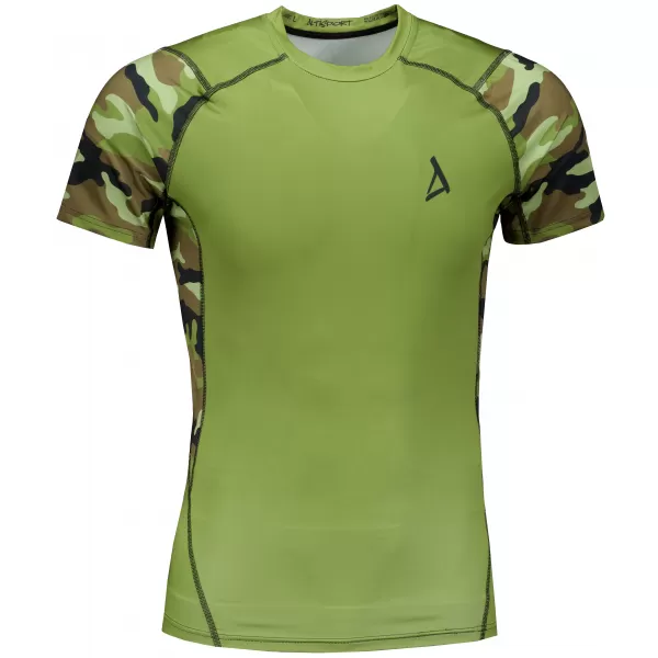  Hochwertiges Funktions-Kompressions-T-Shirt mit kurzen Ärmeln für Herren ALTISPORT VOJ/ALM038TR04 GRÜN/KHAKI 