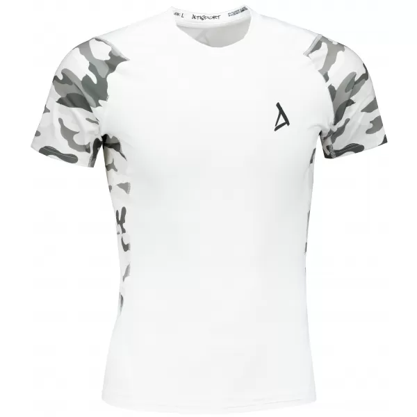  Hochwertiges Funktions-Kompressions-T-Shirt mit kurzen Ärmeln für Herren ALTISPORT VOJ/ALM038TR04 WEIß 