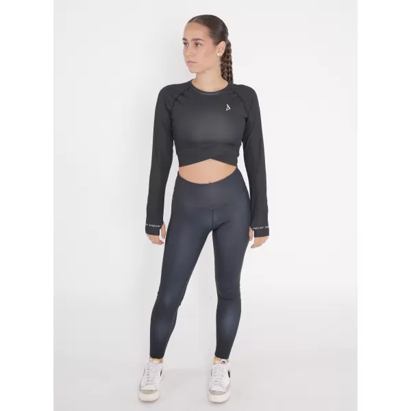  Hochwertiges Funktions-Crop-Top mit langen Ärmeln für Damen ALTISPORT VOJ/ALW000TR04 SCHWARZ 