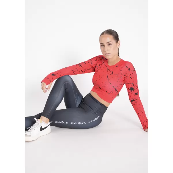  Hochwertiges Funktions-Crop-Top mit langen Ärmeln für Damen ALTISPORT VOJ/ALW034TR04 ROT 