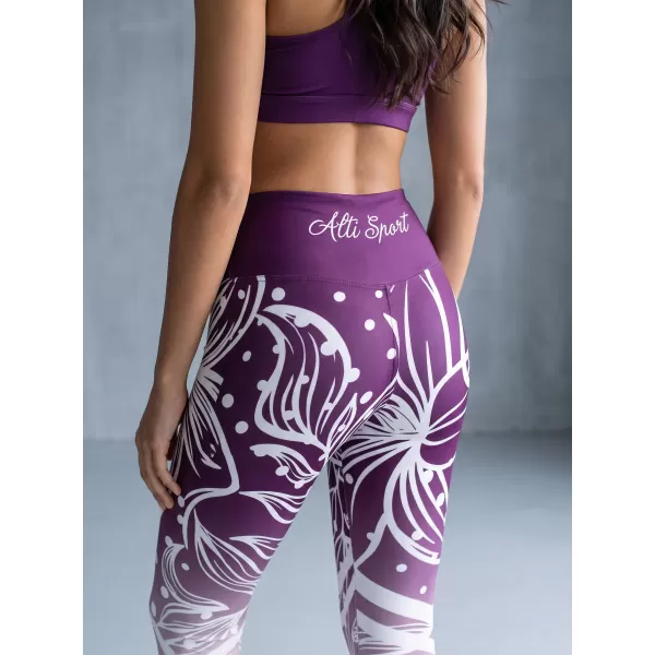  Lange Premium-Funktionsleggings für Damen ALTISPORT VOJ/ALW045LEG01 LILA/WEIß 