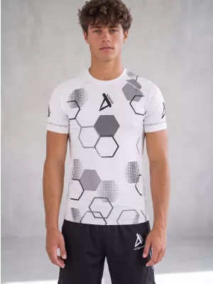 Hochwertiges Funktions-Kompressions-T-Shirt mit kurzen Ärmeln für Herren ALTISPORT VOJ/ALM037TR04 WEIß