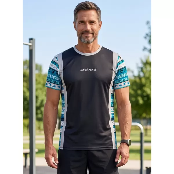 Funktionelles Premium-T-Shirt für Herren ALTISPORT VOJ/ALM043TR01 SCHWARZ UND BLAU 