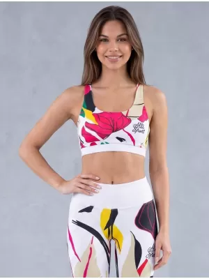 Premium-Sport-BH für Damen ALTISPORT VOJ/ALW042POD01 WEIß