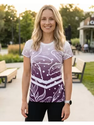 Hochwertiges Funktions-T-Shirt für Damen ALTISPORT VOJ/ALW045TR01 LILA/WEIß