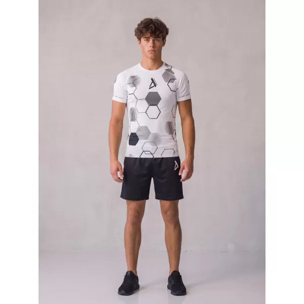  Hochwertiges Funktions-Kompressions-T-Shirt mit kurzen Ärmeln für Herren ALTISPORT VOJ/ALM037TR04 WEIß 