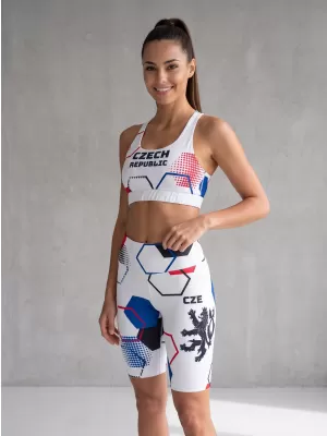 Hochwertige Damen-Funktionsleggings oberhalb des Knies ALTISPORT VOJ/ALW036LEG02 HEXA WEIß