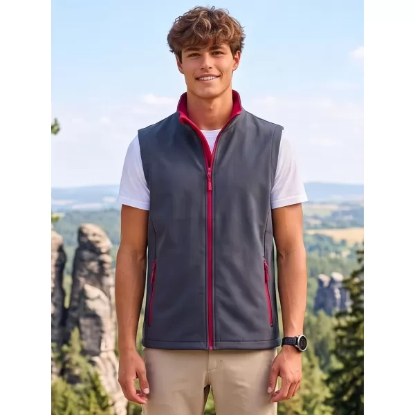  Herren-Softshellweste ALTISPORT NoPrint NP/ALM8211NJ EISENGRAU/ROT 