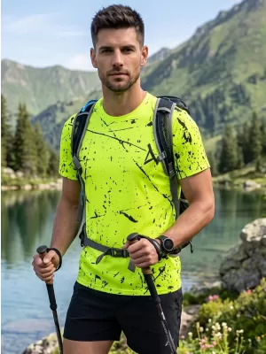Funktionelles Premium-T-Shirt für Herren ALTISPORT VOJ/ALM034TR01 NEON GELB