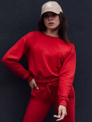 Damen Sweatshirt DSTREET CASUALVIBE DUNKELROT