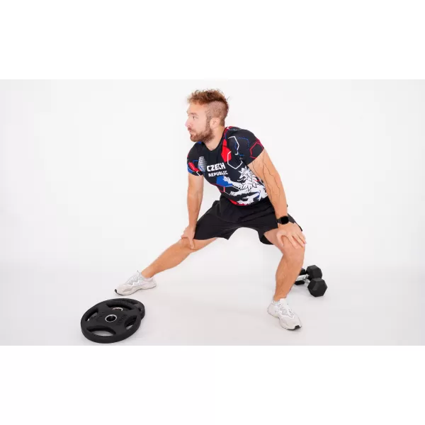  Herren Funktions-Kompressionsshirt mit kurzen Ärmeln Premium ALTISPORT VOJ/ALM036TR04 HEXA SCHWARZ 