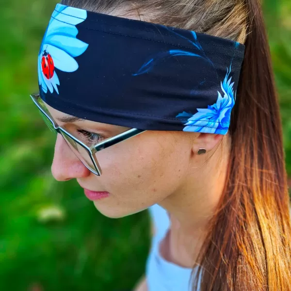  Sport-Stirnband für Kinder WAMU LUČNÍ KYTKY SCHWARZ 