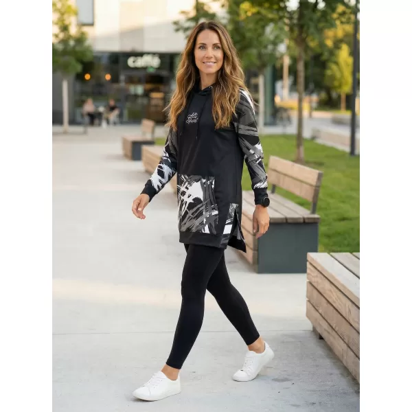  Funktionelles erweitertes Damen-Sweatshirt Premium ALTISPORT VOJ/ALW039MI03 SCHWARZ/WEIß 
