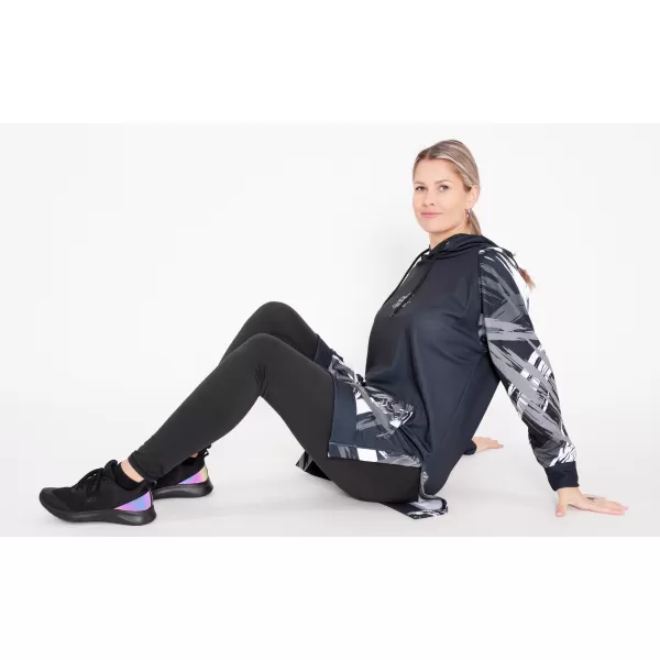  Funktionelles erweitertes Damen-Sweatshirt Premium ALTISPORT VOJ/ALW039MI03 SCHWARZ/WEIß 