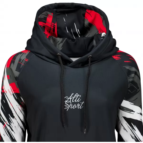  Funktionelles erweitertes Damen-Sweatshirt Premium ALTISPORT VOJ/ALW039MI03 SCHWARZ/ROT 
