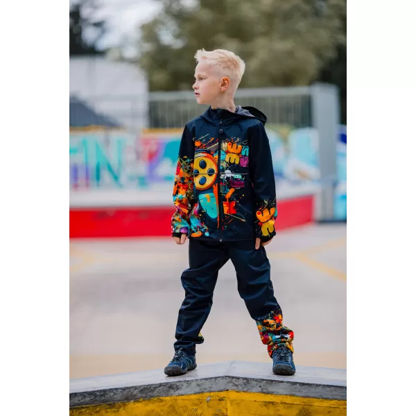  Softshelljacke für Kinder WAMU GAME ON SCHWARZ 