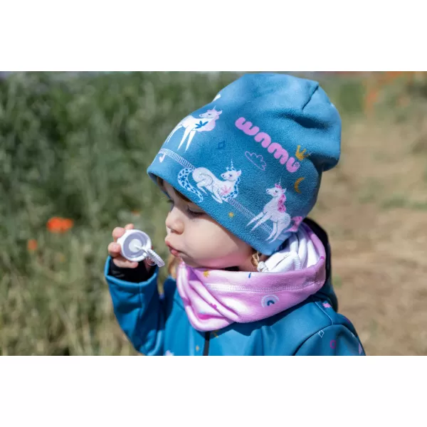 Fleecemütze für Kinder WAMU JEDNOROŽCI BLAU 