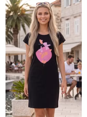 Frauen erweitert t -Shirt/Kleid ALTISPORT ALW187178 SCHWARZ -PINK
