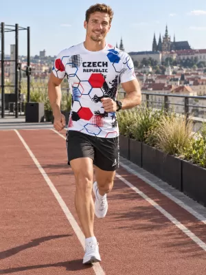 Herren Funktions-Kompressionsshirt mit kurzen Ärmeln Premium ALTISPORT VOJ/ALM036TR04 HEXA WEIß