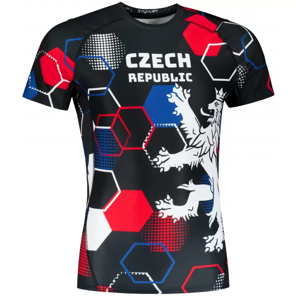  Herren Funktions-Kompressionsshirt mit kurzen Ärmeln Premium ALTISPORT VOJ/ALM036TR04 HEXA SCHWARZ 