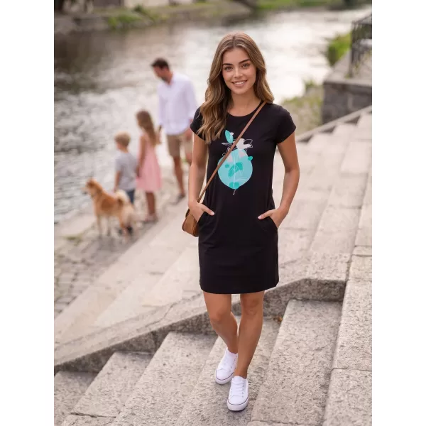  Frauen erweitert t -Shirt/Kleid ALTISPORT ALW187178 SCHWARZ -BLUE 