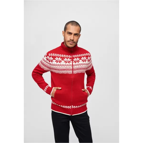  Herren Sweatshirt BRANDIT CARDIGAN NORWEGER BD5030 ROT 