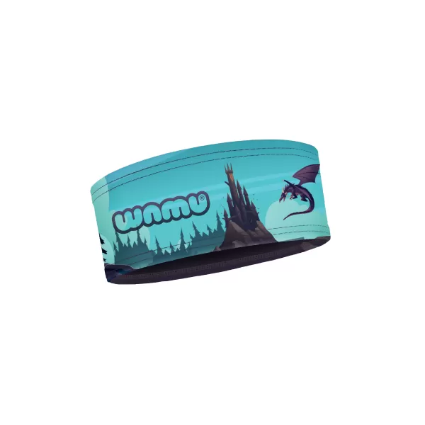  Sport-Stirnband für Kinder DRAGON FANTASY BLUE WAMU 