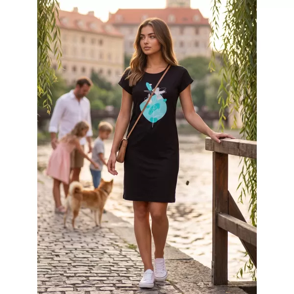  Frauen erweitert t -Shirt/Kleid ALTISPORT ALW187178 SCHWARZ -BLUE 
