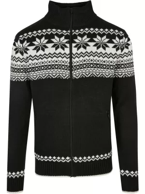 Herren -Sweatshirt BRANDIT CARDIGAN NORWEGER BD5030 SCHWARZ