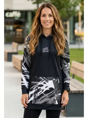 Funktionelles erweitertes Damen-Sweatshirt Premium ALTISPORT VOJ/ALW039MI03 SCHWARZ/WEIß