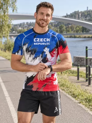 Herren Funktions-Kompressionsshirt mit kurzen Ärmeln Premium ALTISPORT VOJ/ALM036TR04 STREIFEN