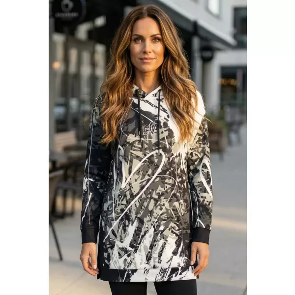  Funktionelles erweitertes Damen-Sweatshirt Premium ALTISPORT VOJ/ALW018MI03 SCHWARZ UND WEIß 