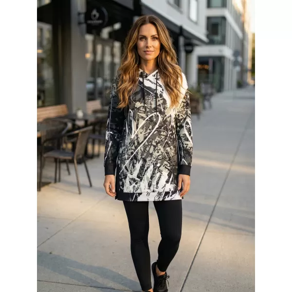  Funktionelles erweitertes Damen-Sweatshirt Premium ALTISPORT VOJ/ALW018MI03 SCHWARZ UND WEIß 