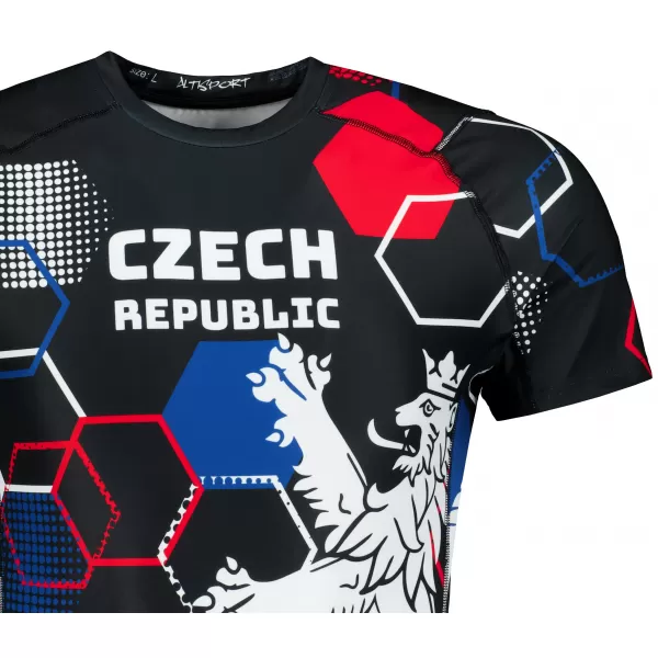  Herren Funktions-Kompressionsshirt mit kurzen Ärmeln Premium ALTISPORT VOJ/ALM036TR04 HEXA SCHWARZ 