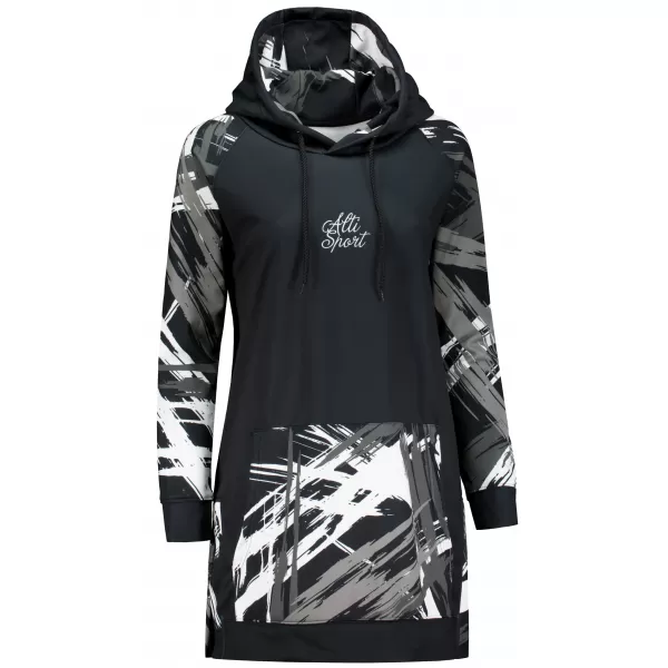  Funktionelles erweitertes Damen-Sweatshirt Premium ALTISPORT VOJ/ALW039MI03 SCHWARZ/WEIß 