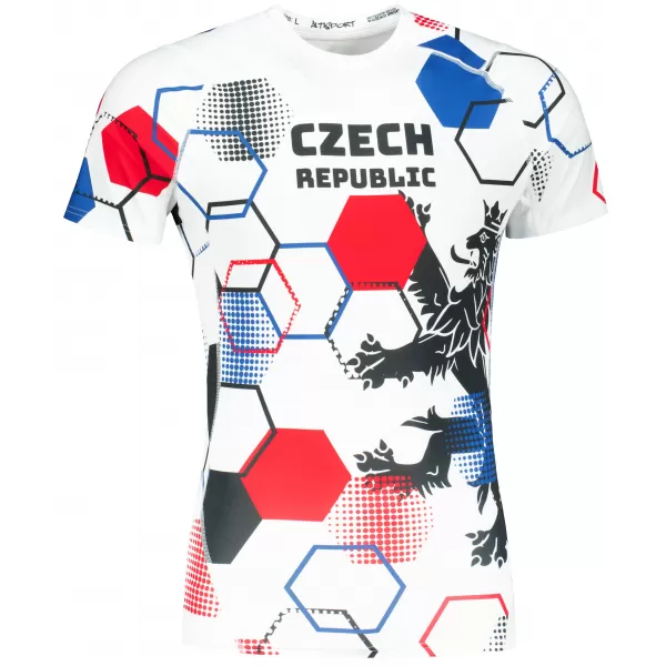  Herren Funktions-Kompressionsshirt mit kurzen Ärmeln Premium ALTISPORT VOJ/ALM036TR04 HEXA WEIß 