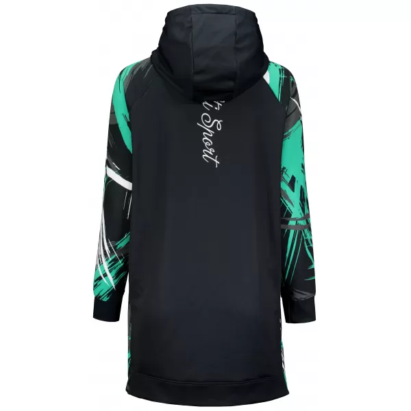  Funktionelles erweitertes Damen-Sweatshirt Premium ALTISPORT VOJ/ALW039MI03 SCHWARZ/TÜRKIS 