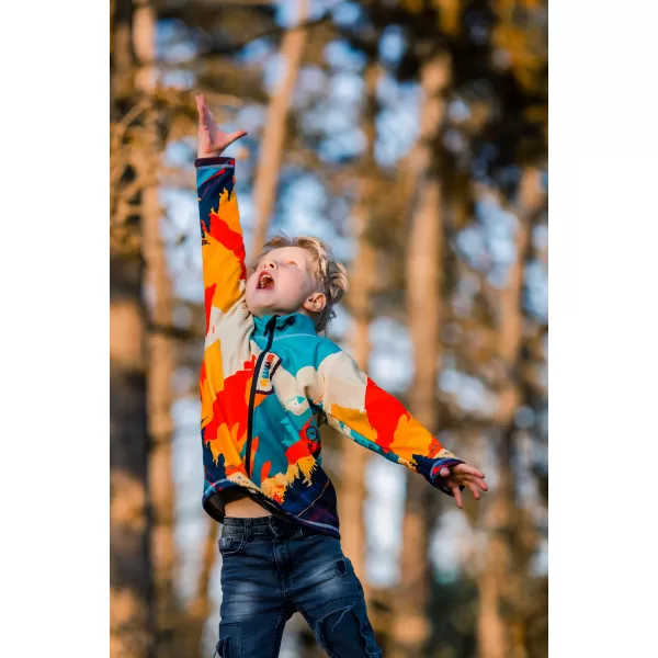  Fleece-Sweatshirt für Kinder WAMU MOUNTAIN BIKE GRÜN 