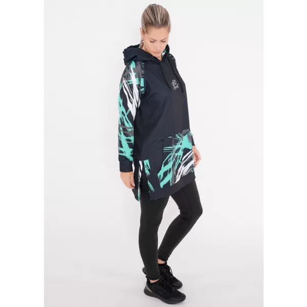  Funktionelles erweitertes Damen-Sweatshirt Premium ALTISPORT VOJ/ALW039MI03 SCHWARZ/TÜRKIS 