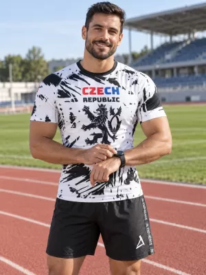 Herren Funktions-Kompressionsshirt mit kurzen Ärmeln Premium ALTISPORT VOJ/ALM036TR04 ABSTRAKTION