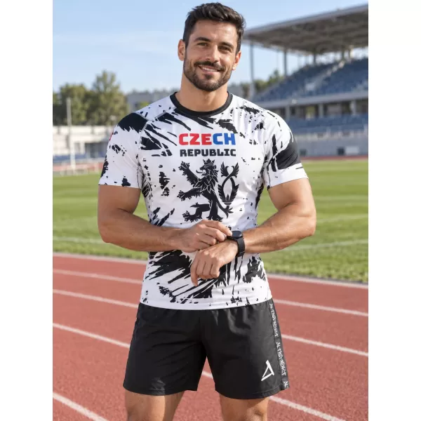  Herren Funktions-Kompressionsshirt mit kurzen Ärmeln Premium ALTISPORT VOJ/ALM036TR04 ABSTRAKTION 