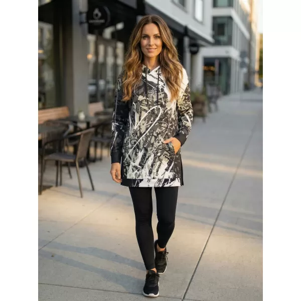  Funktionelles erweitertes Damen-Sweatshirt Premium ALTISPORT VOJ/ALW018MI03 SCHWARZ UND WEIß 