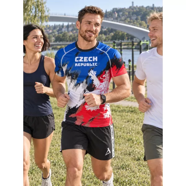 Herren Funktions-Kompressionsshirt mit kurzen Ärmeln Premium ALTISPORT VOJ/ALM036TR04 STREIFEN 