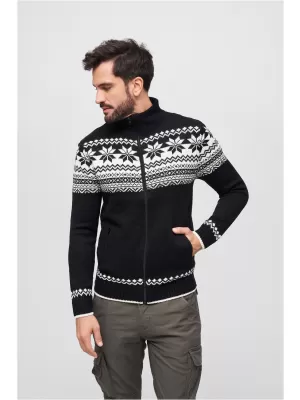 Herren -Sweatshirt BRANDIT CARDIGAN NORWEGER BD5030 SCHWARZ