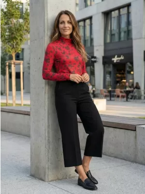 Rollkragenpullover für Damen ALTISPORT DAELIA ROT