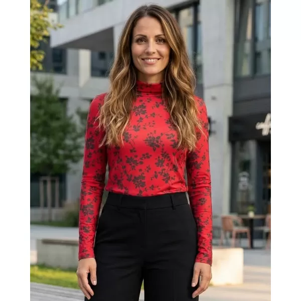  Rollkragenpullover für Damen ALTISPORT DAELIA ROT 