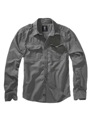 Hemd BRANDIT VINTAGE BD9373 HOLZKOHLEGRAU