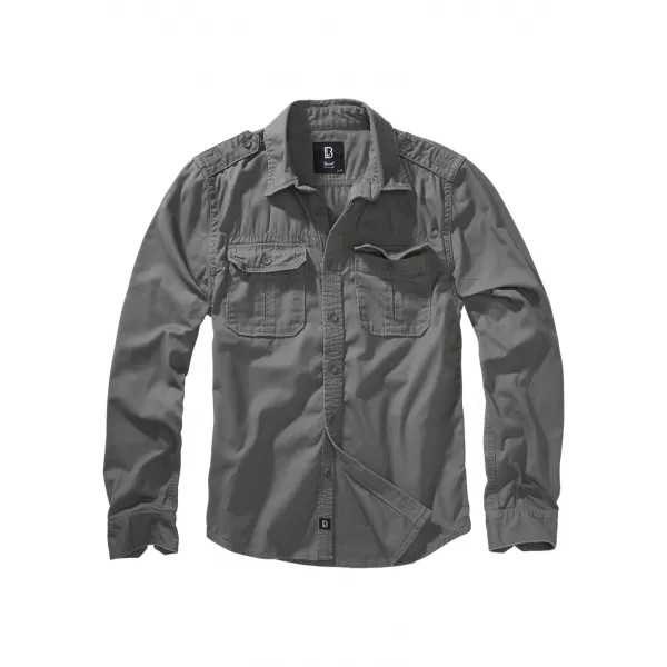  Hemd BRANDIT VINTAGE BD9373 HOLZKOHLEGRAU 