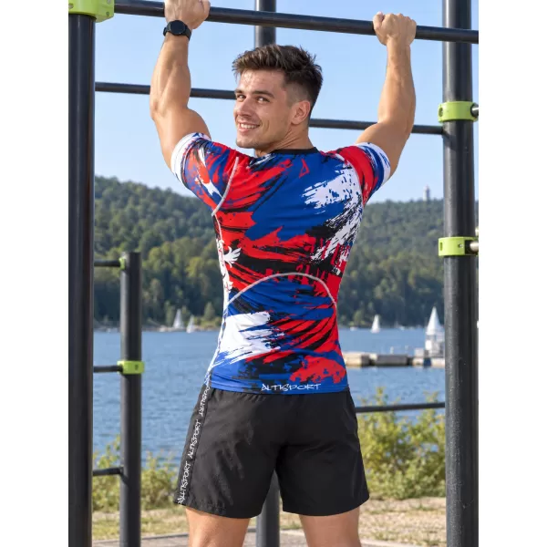  Herren Funktions-Kompressionsshirt mit kurzen Ärmeln Premium ALTISPORT VOJ/ALM036TR04 TSCHECHISCH 