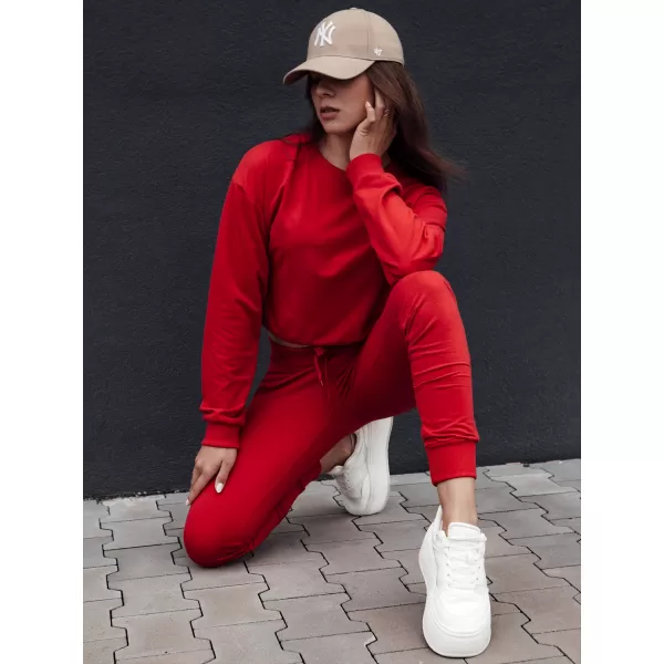  Damen Sweatshirt DSTREET CASUALVIBE DUNKELROT 